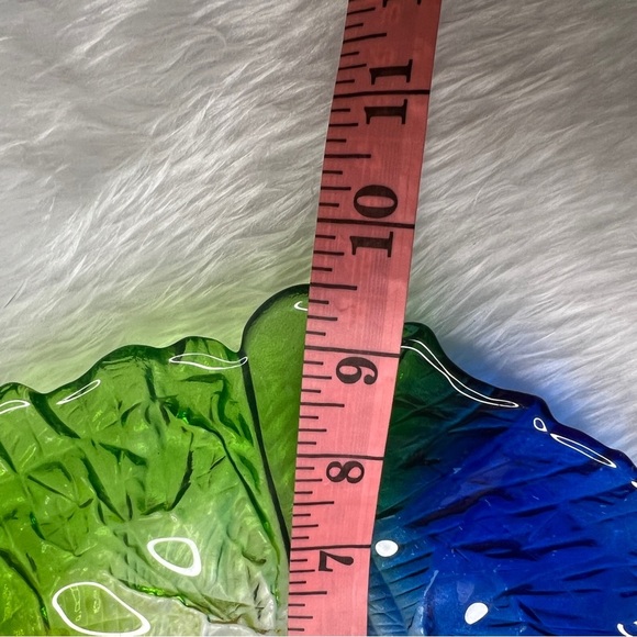 Vintage Mikasa Walther Rainbow Glass Curved Up Serving Plate 9" Sculpted Edge - Picture 6 of 7